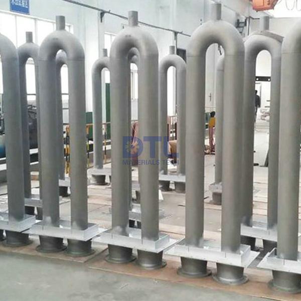 Radiant tubes U type by spun casting